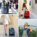 Gostwo 2 Pack Luggage Tags for Suitcases, 26 Initial Letter Travel Luggage Baggage Identification Labels ID Tag Fully Bendable Tags with Stainless Steel Loop (Green) (Letter B)