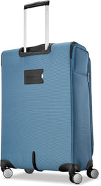 Samsonite 2-PC Soft-Sided 21/25” (Carry-On & Medium Checked), Lightweight Expandable Element Luggage Set: 2 Front Pockets & Side Pocket, Four Spinner Wheels, Adjustable Handle, Durable- Captains Blue