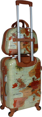 World Traveler VentureX Airline Approved 2-Piece Carry-On Luggage Set – Lightweight Hardside Polycarbonate Suitcase with Spinner Wheels - Europe