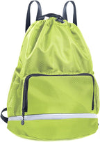 Swim Beach Sports Drawstring Backpack - Gym Bag with Shoes Compartment and Waterproof Pocket for Gym Accessories, Swim Essentials - Kids Mens Beach Workout Bag