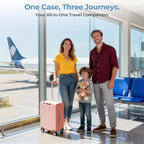 20" Ride-On Luggage with Child Seat, Hardside Carry-On Suitcase with 360° Silent Spinner Wheels, TSA Lock, & Dual Telescoping Handles for Kids & Adults & Busy Moms