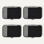 Amazon Essentials 4-Piece Packing Cubes Travel Accessories Set, Space-Saving Luggage Organizer with Double Zipper, Mesh Top, Small, Gray (Previously Amazon Basics)