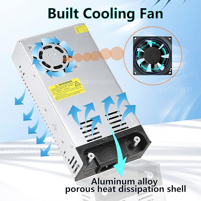 New Version DC 12V 50A 600W Switching Power Supply Adapter 110V AC to 12V DC Converter Power Supply Transformer PSU for 12Volt Motor Pump CCTV Security Camera Car Stereo 3D Printer
