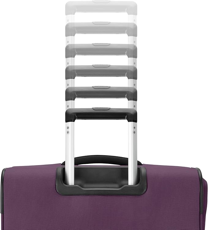 Samsonite 2-PC Soft-Sided 21/29” (Carry-On & Large Checked), Lightweight Expandable Element Luggage Set with 2 Front & 1 Side Pocket, Four Spinner Wheels, Adjustable Handle, Durable- Purple