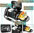 Gym Duffle Bag Backpack with Shoe Compartment,4 ways Travel Backpack for Women and Men,Multi-Functional Weekender bag with Waterproof Layer&Laptop Compartment for Fitness, Travel,Camping