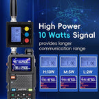 Ham Radio BAOFENG Radio 5RM 10W Handheld Long Range Walkie Talkies NOAA Emergency Two Way Radio with 999CH, USB-C 2500mAh Battery, 6.1" &15.12" 771 Antenna for Survival Gear Hunting Camping -1 Pack