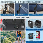Portable Shower for Camping, [Upgraded] Spopal 8000mAh Rechargeable Camping Shower with 5 Adjustable Speeds, 4 Spray Modes, LED Display, IPX8 Waterproof Outdoor Shower Kit for Hiking, Travel, Car, Pet