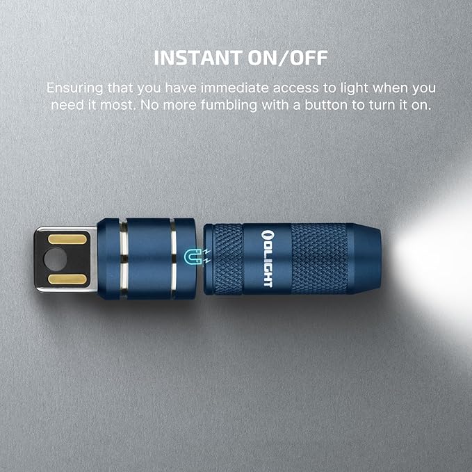 OLIGHT IMINI 2 EDC Rechargeable Keychain Flashlight, 50 Lumens Compact and Portable Mini LED Keyring Lights with Built-in Battery Ideal for Everyday Carry and Emergencies (Midnight Blue)