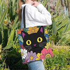 ANNA QUEEN Cat Tote Bag Shoulder Bag Handle Bag for Gym Yoga Picnic Beach Kitchen Reusable