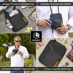 VENTURE 4TH Slim Passport Holder Neck Pouch with RFID Blocking Travel Neck Wallet and Nylon Lining (Black)