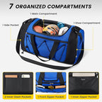 Vorspack Gym Bag for Men - 21 Inches Duffle Bag for Travel Lightweight Duffel Bag with Shoe Compartment Personal Item Travel Bag Weekender Bag for Travel Sports Gym - Blue