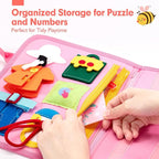hahaland Busy Board for Toddlers Boys Girls Montessori Toys for 3+ Year Old Preschool Educational Learning Activities Toddler Travel Toys for Ages 3 4 5 with Life Skill Number Color Weather
