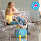 Trunki Ride-On Kids Suitcase | Tow-Along Toddler Luggage | Carry-On Cute Bag with Wheels | Kids Luggage and Airplane Travel Essentials: Una Unicorn Turquoise