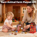 GobiDex Magnetic Farm Figures Set with Animals & People, Portable Tin Box for Role Play & STEM Education, Travel Toy Compatible with Magnet Building Blocks for Kids 3+