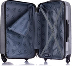 InUSA ROYAL Hardside Spinner Luggage with Ergonomic Handles | Spacious Travel Suitcase with Four Spinner Wheels and Studs | 28 Inch Large Spinner Luggage | Silver