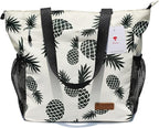 ESVAN Original Floral Tote Bag Large Shoulder Bag with Multi Pockets for Gym Travel Beach Daily Bags