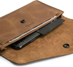 Hide & Drink, Large Female Wallet, Travel Organizer for Women, Vintage Money and Card Holder, Full Grain Leather, Handmade, Single Malt Mahogany