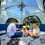 Happy Travel Tent 6 Person Tents for Camping, Waterproof Easy Setup Camping Tent with Rainfly, Portable Large Family Cabin Tent with 5 Large Mesh Windows and Carry Bag for Outdoor Camping & Hiking