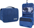 Lcsmaokin Large Capacity Toiletry Bag Travel Bag with Hanging Hook for Men and Women Waterproof Travel Cosmetic Bag Bathroom Storage Bag for Brushes Set, Full-Sized Shampoo, Toiletries, (Navy Blue)