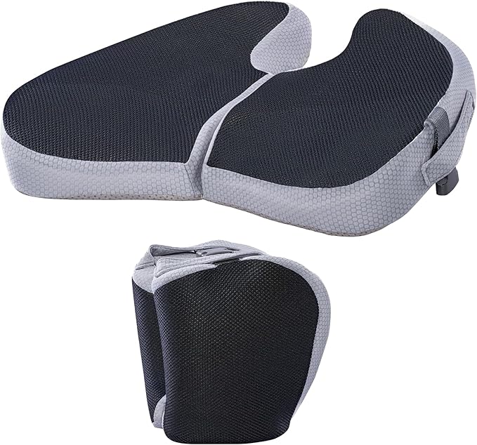 Travel Seat Cushion for Airplane, Foldable Hemorrhoid Pillows for Sitting, Airplane Seat Cushion for Long Flights, Stadium Pillow for Bleachers Long Sitting