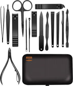Utopia Care Nail Clippers Professional Nail Kit or Manicure Kit for Women and Men, Stocking Stuffers or Groomsmen Gifts Pedicure Set for Fingernail, Toenail Clippers with Travel Case