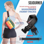 ONLY COMPATIBLE WITH SOJOURNER FANNY PACKS Fanny Pack Extender Belt Bag Adjustable Elastic Strap Buckle Waist Extender