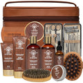 Fathers Day Spa Gift Set for Men - Luxuious 30-Piece Sandalwood Bath & Beard Gift Set for Men, Bath & Body Care Kit for Him with Beard Wax | Christmas, Valentines Day, Birthday, Gift for Father Dad
