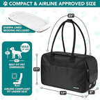 PetAmi Dog Purse Carrier for Small Dogs Cats, TSA Airline Approved Soft-Sided Pet Carrier with Pockets, Ventilated Travel Tote Bag with Bed & Shoulder Strap, Puppy Kitten, Max 12 lbs, Black