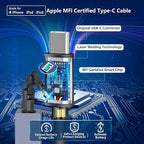 [Apple MFi Certified] iPhone 17 Car Charger, KYOHAYA 52.5W PD/QC Car Power Adapter USB-C Car Charger Cigarette Lighter with Type-C Braided Cable for iPhone 17/17 Pro Max/16 Pro/15/Galaxy S26/S25/Pixel