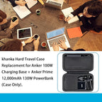 khanka Hard Travel Case Replacement for Anker 100W Charging Base + Anker Prime 12,000mAh 130W PowerBank(Case Only).