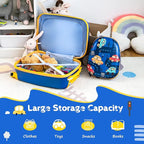 GYMAX 2Pc Kid Carry On Luggage Set, 12" & 18" Kids Suitcase with 4 Spinner Wheels, Travel Rolling Trolley