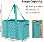WISELIFE Reusable Grocery Bags [4 Pack],Large Grocery Tote Bag Water Resistant Shopping Bags Foldable Grocery Bag for Clothes,Shoes and Picnic,Green