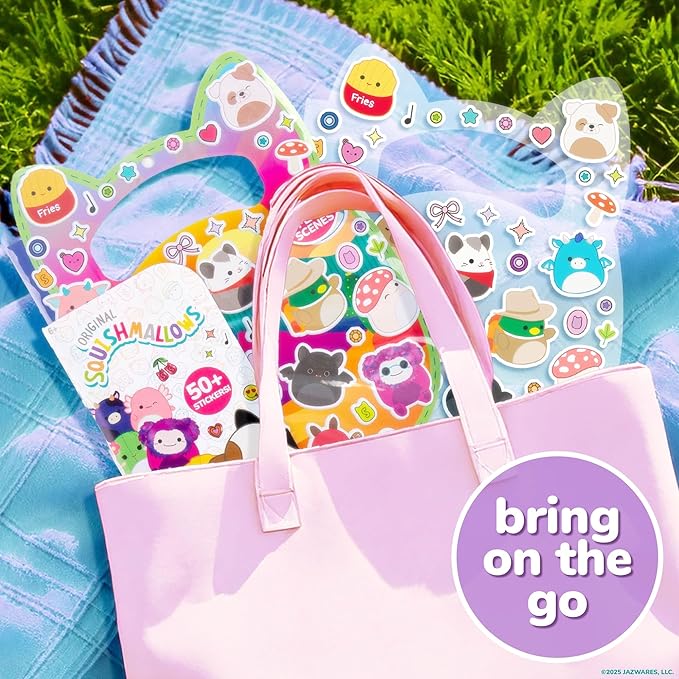 Original Squishmallows Puffy Sticker Playset, Over 50 Reusable Stickers