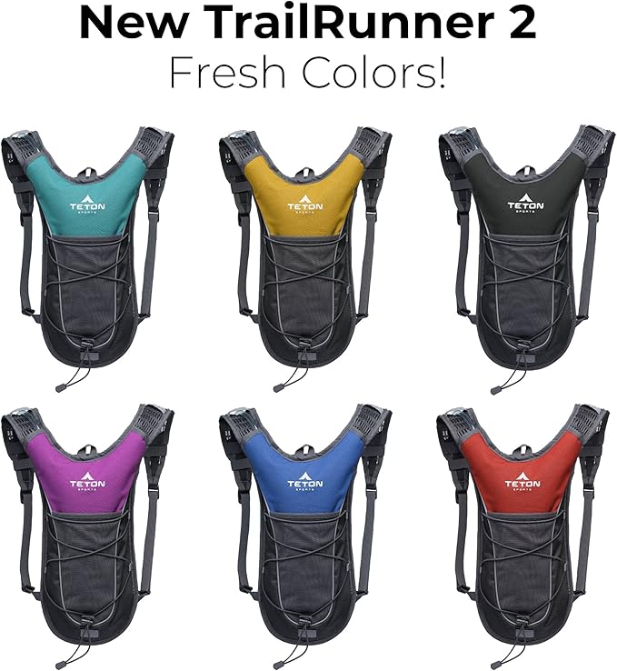 Teton Oasis/Trailrunner Hydration Backpack – Lightweight Water Pack with 2L/3L Bladder for Hiking, Running, Cycling, Biking 18L/22L Sizes – Sewn-in Rain Cover – Fits Men and Women