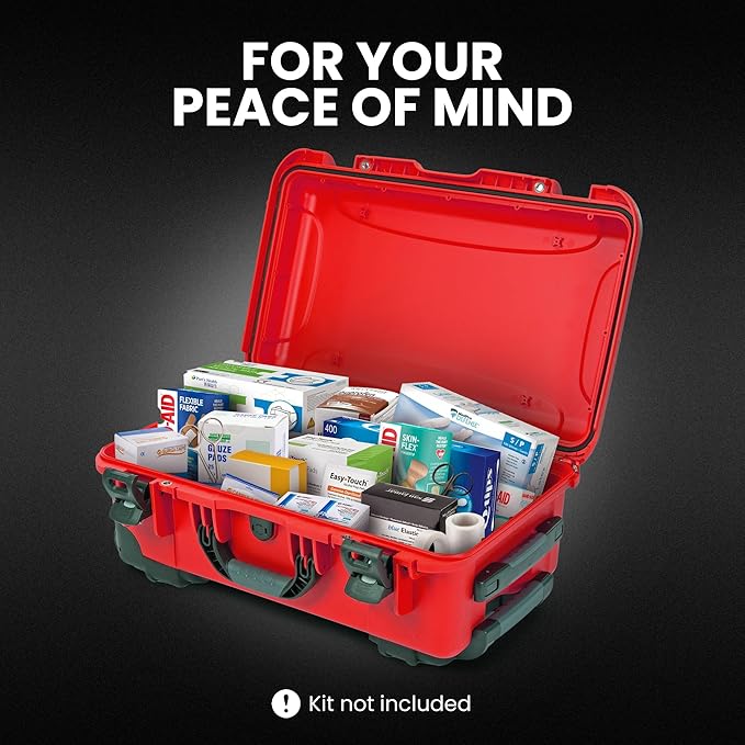 NANUK 935 Wheeled Waterproof First Aid Box Empty – Durable, Medical First Aid Organizer Case, IP67-Rated, Dustproof, Impact-Resistant, and Floats (20.5” x 11.3” x 7.5”) – Red