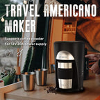 Portable Coffee Maker for Travel Camping Car, Compact Drip Coffee Machine Single Serve with 10oz Travel Mug for Traveling, RV, Office, Camping, 12V Socket, Black