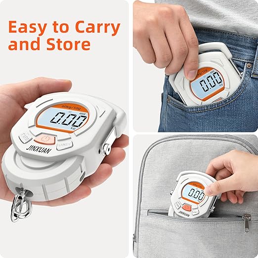 Fishing Scale Luggage Scale 132lb/60kg Digital Fish Scale, Fish Weight Scale with Backlit LCD Display, Luggage Weight Scale with 4 Units, 2 AAA Batteries, Hanging Scale for Fishermen Travelers