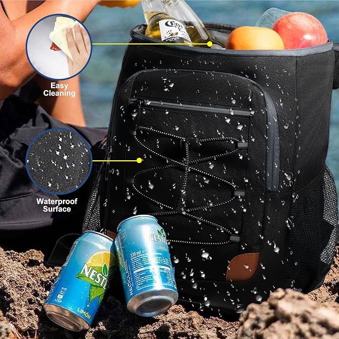 Backpack Cooler Insulated Leak Proof, Lightweight Soft Sided Cooler Backpack for Men Women, Waterproof Beach Cooler Bag Lunch Backpack for Camping Hiking Picnic Fishing Travel Outdoor