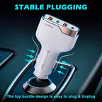 SUNDA 60W USB C Fast Car Charger, 4-Ports Car Charger Adapter, Dual Type C PD30W/PPS30W Compatible with iPhone17/16/15 Pro/Max/iPhone14/iPad Pro/Galaxy/SamsungS25, Dual USB-A 18W QC3.0 for Android
