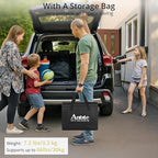 Anbte 3ft Camping Table Foldable with Storage Net and Bag, 3 Adjustable Heights High 27.5" Aluminum Camping Table Portable, for Outdoor Indoor Backyard BBQ Cooking Party Picnic Beach, Light Oak Grain