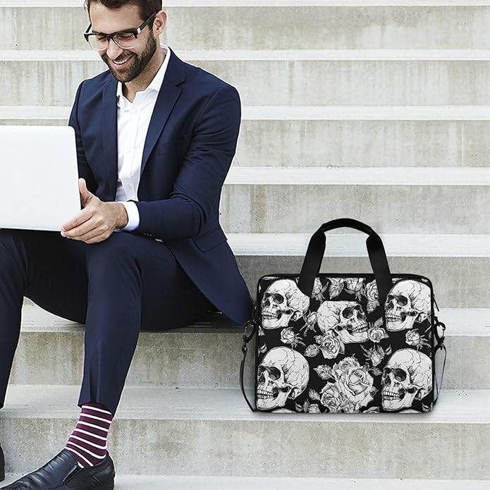 MNSRUU Laptop Bag for 15.6 inch Black Gothic Bats