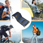 Foldable Solar Panel - 15W Solars Panel Charger with USB Port, Camping Solars Energy Charger | Travel Stellar Supply, Outdoor Hiking Solar Charging Pack for Picnic, Fishing, Backpack Adventures