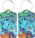 Luggage Tags for Suitcases, 2 Pack Cute PU Leather Luggage Tag TSA Approved with Stainless Steel Loop and Address Card Baggage Tag for Travel&Cruise Ships&Shipping Lrises, by Chelmon