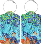 Luggage Tags for Suitcases, 2 Pack Cute PU Leather Luggage Tag TSA Approved with Stainless Steel Loop and Address Card Baggage Tag for Travel&Cruise Ships&Shipping Lrises, by Chelmon