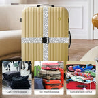 2 Pack Luggage Straps for Suitcases, Adjustable Travel Belt with Double Lock and Quick Release Buckle, Heavy Duty Nylon Bag Packing Strap, Bright Identifiers Business Travel Accessories-White Smiles