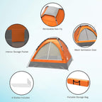 2 Person Camping Tent with Rain Fly and Carrying Bag – Lightweight Outdoor Pop Up Tents for Camping Essentials, Music Festivals, Backpacking, Hiking, or Beach Shelter by Wakeman Outdoors