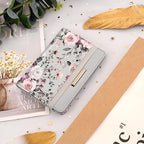 Passport Holder,RFID Blocking Passport Cover Cute Floral Traveling Passport Wallet for Women Grey Flowers