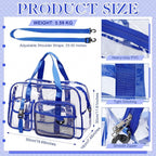 Abbylike Clear Bag Large Heavy Duty Tote for Stadium Events 20" Duffle Transparent Gym Bag for Sport Event Travel Makeup Work