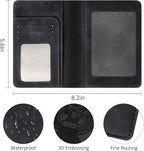 Passport Holder for Travel Essentials, RFID Blocking Passport Cover Wallet Card Case for Women and Men, PU Leather, Black