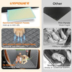 URPOWER XL Dog Backseat Extender for Full-Size Crew Cab Truck, Hard Bottom Dog Car Seat Cover for Back Seat Holds 400lbs, Waterproof Dog Hammock Pet Rear Seat Protector Travel Bed for F150 / Silverado